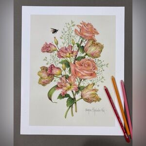 BUMBLE BEE BOUQUET Giclee print on premium paper